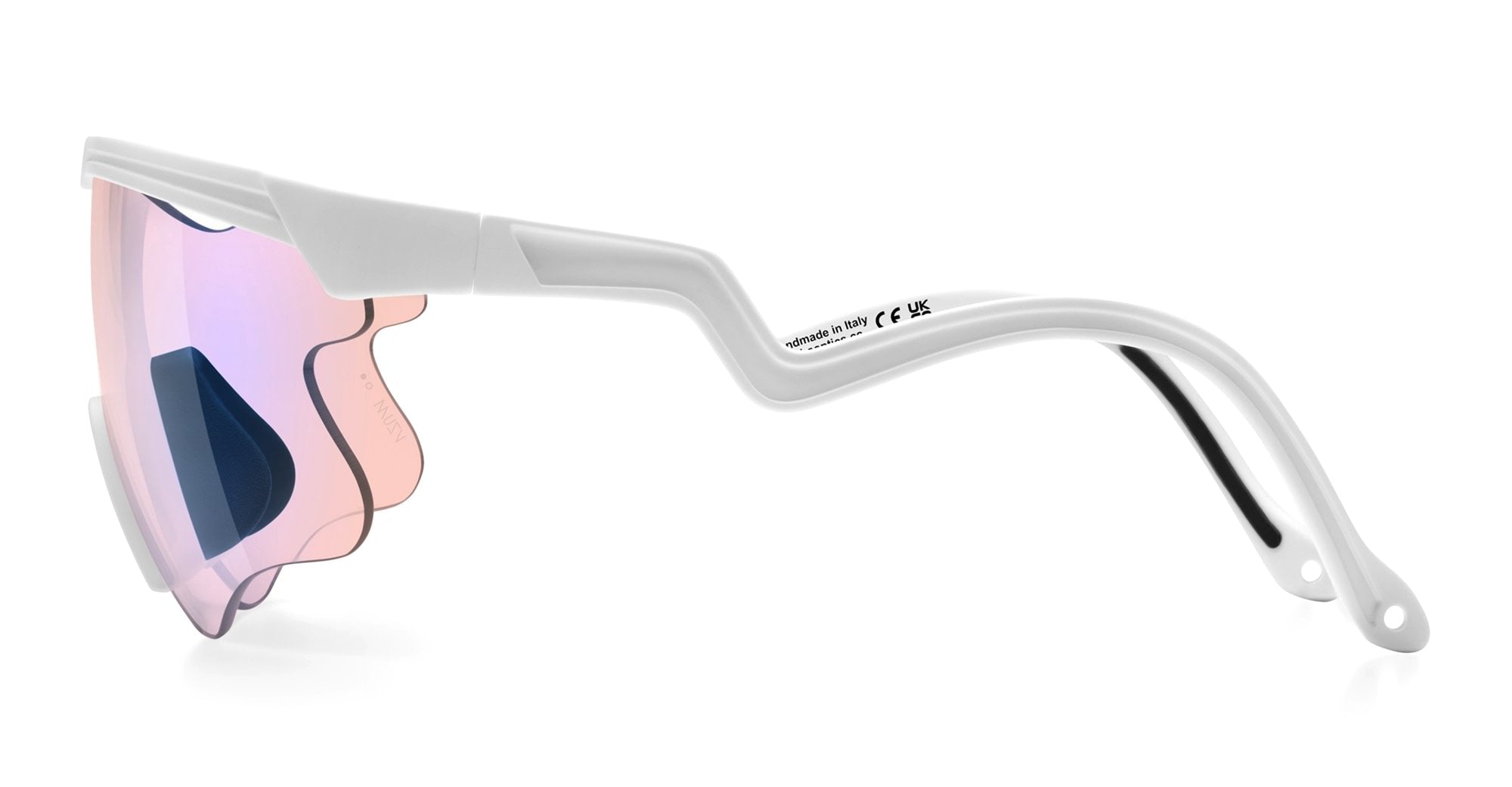 Ottica Mondello Roma - Alba Optics - 8050054514659 - DELTA LEI - WHITE / VZUM F-LENS LEI - Tr90 - shape Mask - White - EYEWEAR - SUNGLASSES - Unisex,Uomo,Donna,Women,Men - lens purple - Made In Italy