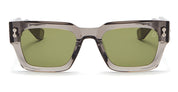Ottica Mondello Roma - Akoni - AKS-114C-52 - COSMO - DARK GREY CRYSTAL / BLACK PALLADIUM - Acetate - shape Squared - grey, black - EYEWEAR - SUNGLASSES - Uomo,Men - lens Green - Made In Japan