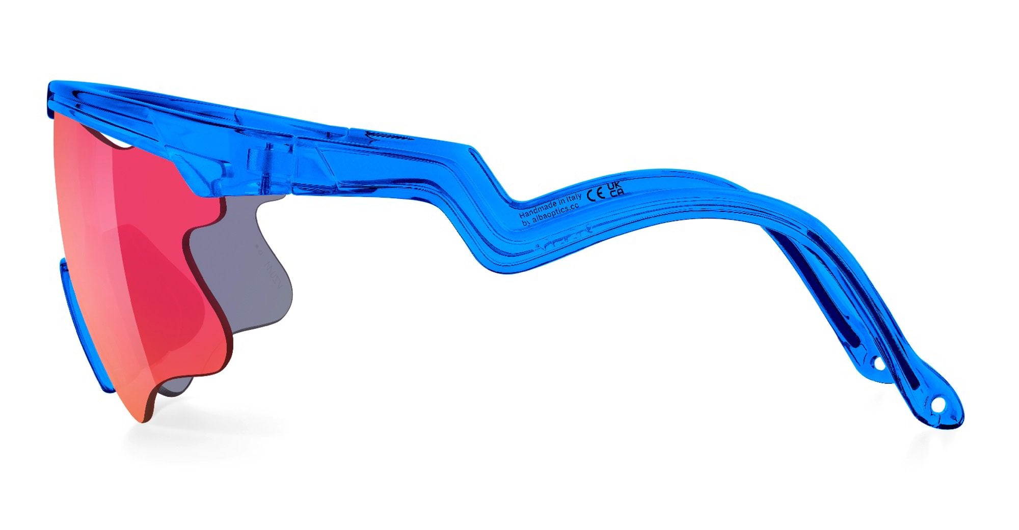 Ottica Mondello Roma - Alba Optics - 8050054518398 - DELTA LEI - BLUE GLOSSY / VZUM F-LENS FIRE - Tr90 - shape Mask - blue - EYEWEAR - SUNGLASSES - Unisex,Uomo,Donna,Women,Men - lens red - Made In Italy