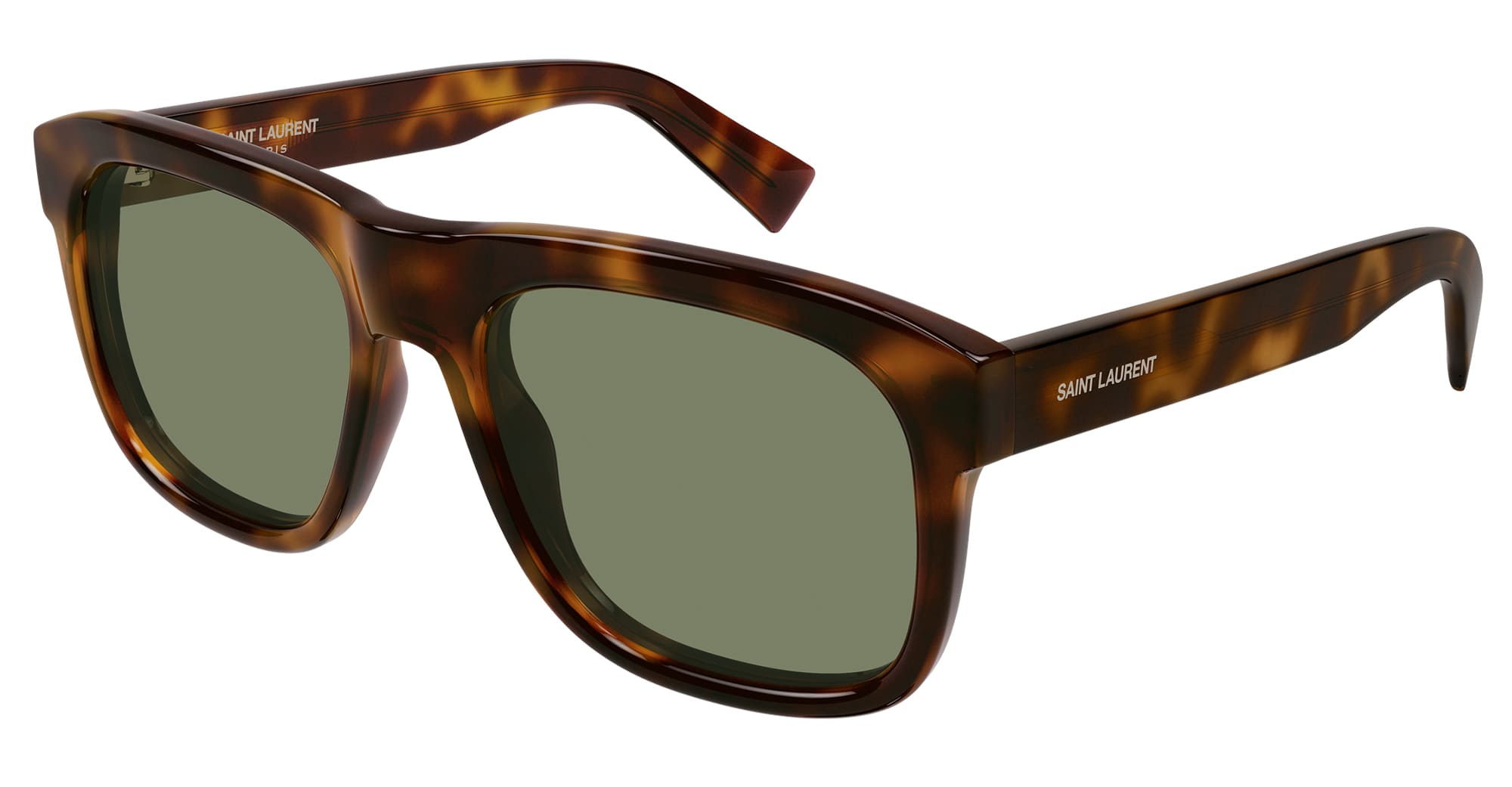 Ottica Mondello Roma - Saint Laurent - SL 558-011 - SL 558-011 - HAVANA - Acetate - shape Squared - Havana - EYEWEAR - SUNGLASSES - Unisex,Uomo,Donna,Women,Men - lens Green - Made In Italy