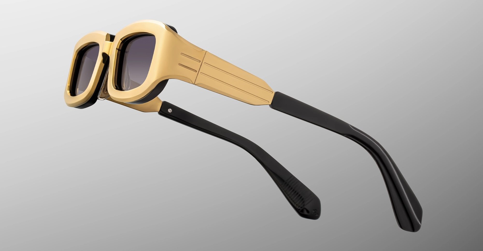 Ottica Mondello Roma - Jacques Marie Mage - JMMPY-40 - RYDER - GOLD - titanium, acetate - shape Rectangular - Gold - EYEWEAR - SUNGLASSES - Unisex,Uomo,Donna,Women,Men - lens Gradient grey - Made In Japan