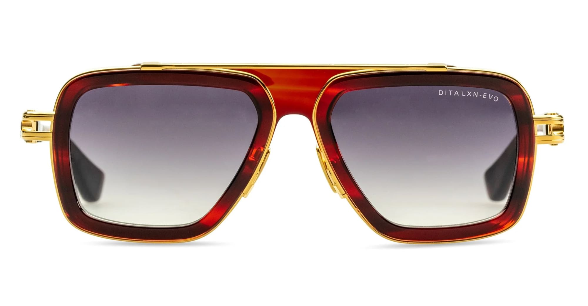 Ottica Mondello Roma - DITA - DTS403-A-04 - LXN-EVO - SIENNA BLAZE / YELLOW GOLD - Acetate, titanium - shape Navigator - brown, gold - EYEWEAR - SUNGLASSES - Uomo,Men - lens Gradient grey - Made In Japan