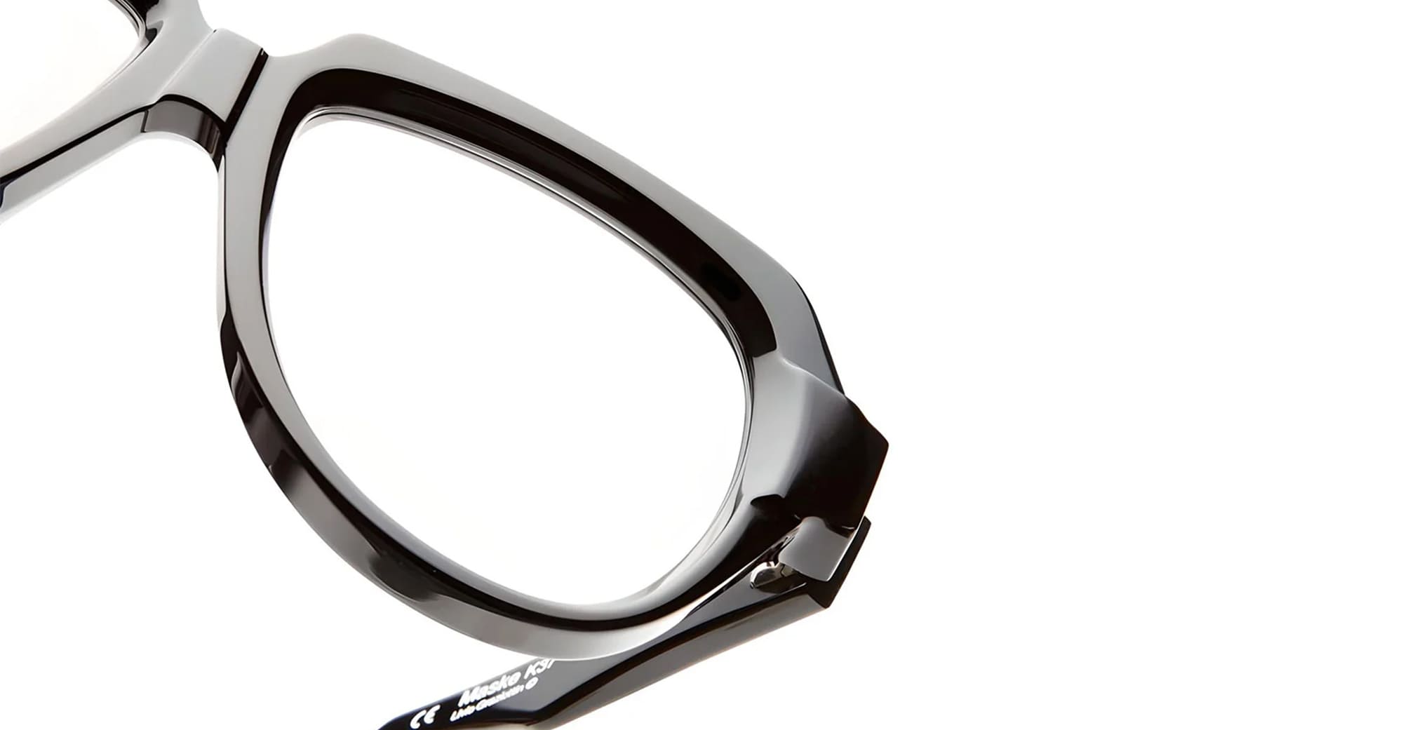 Ottica Mondello Roma - Kuboraum - KROK37BS000000OP - MASK K37 BS - BLACK SHINE RX - Acetate - shape Round - Black - EYEWEAR - EYEGLASSES - Unisex,Uomo,Donna,Women,Men - lens Clear - Made In Italy