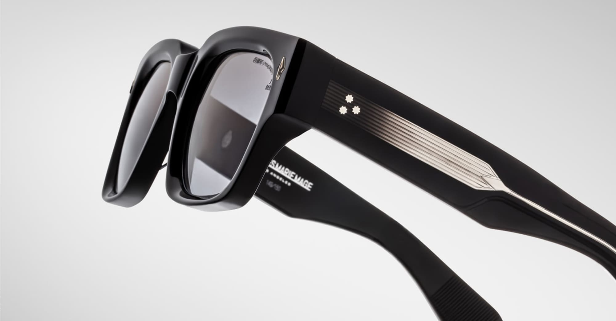 Ottica Mondello Roma - Jacques Marie Mage - JMMEZ-10Y1 - DECADE COLLECTION: ENZO - DECADE - Acetate - shape Squared - Black - EYEWEAR - SUNGLASSES - Uomo,Men - lens Gradient grey - Made In Japan