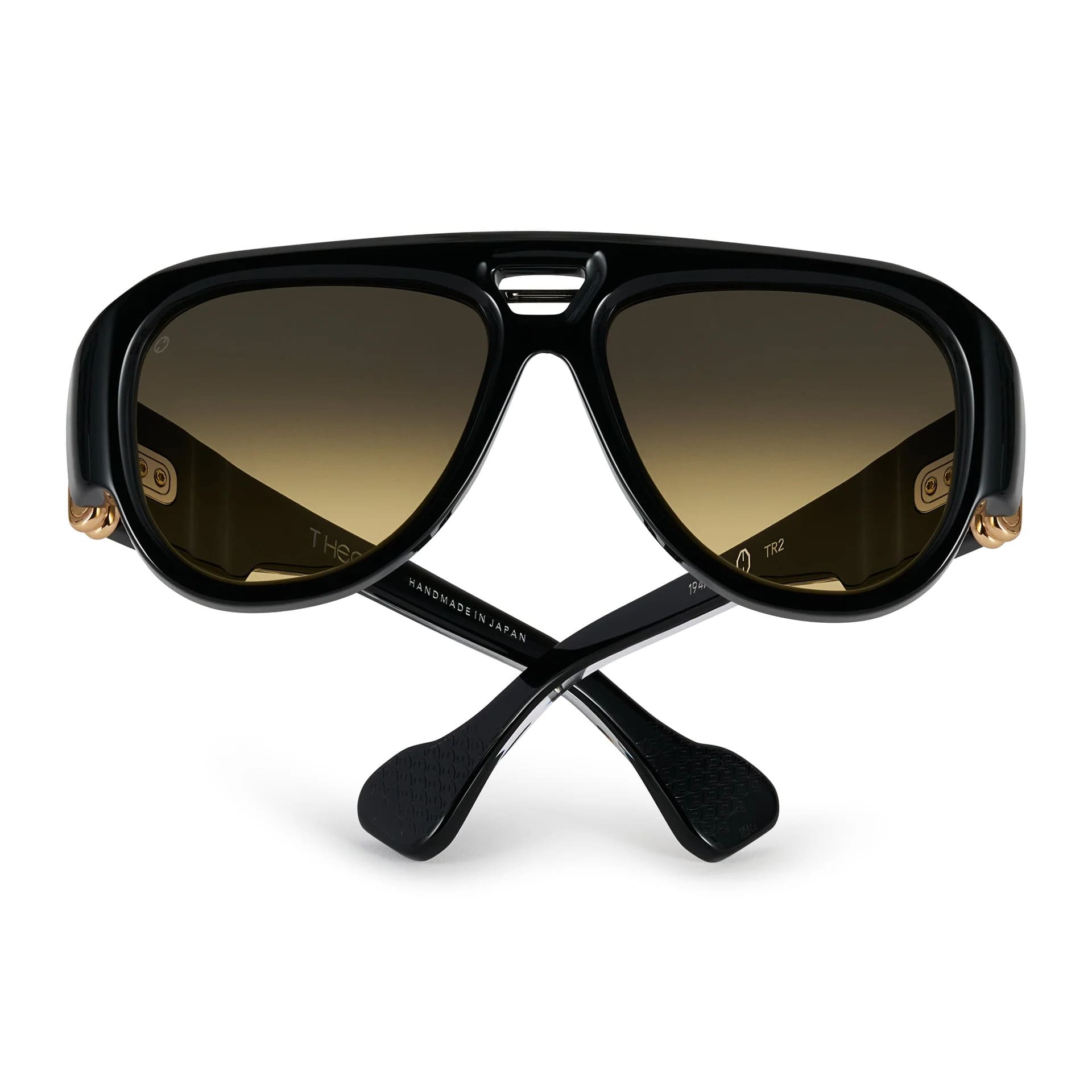 Ottica Mondello Roma - T HENRI - TRAE - TR2 - SHADOW II - Acetate - shape Aviator - Black - EYEWEAR - SUNGLASSES - Unisex,Uomo,Donna,Women,Men - lens gradient yellow - Made In Japan