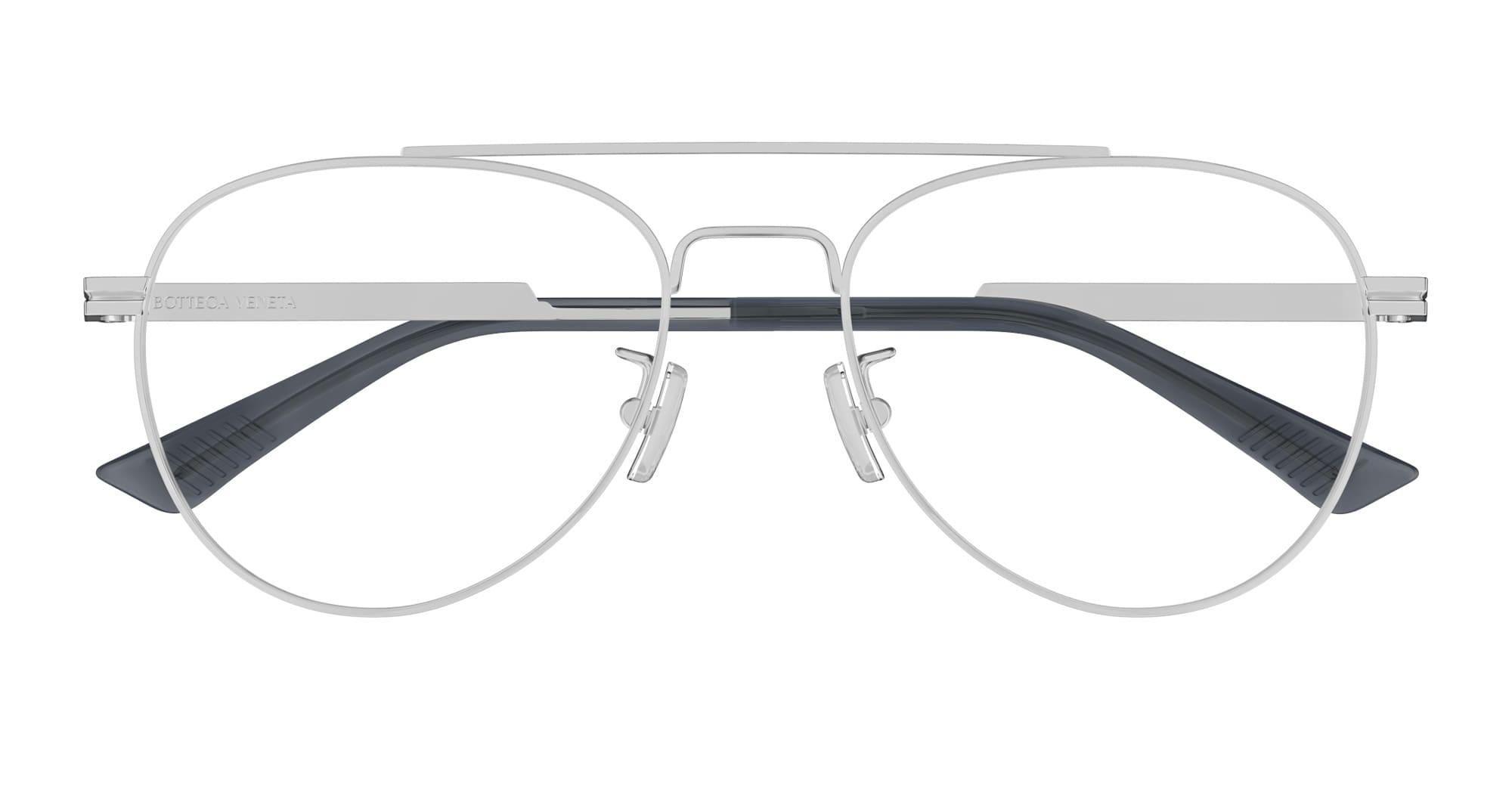 Ottica Mondello Roma - Bottega Veneta - BV1340OK-002 - BV1340OK-002 - SILVER RX / ASIAN FIT - metal, acetate - shape Pilot - Silver - EYEWEAR - EYEGLASSES - Unisex,Uomo,Donna,Women,Men - lens Clear - Made In Japan