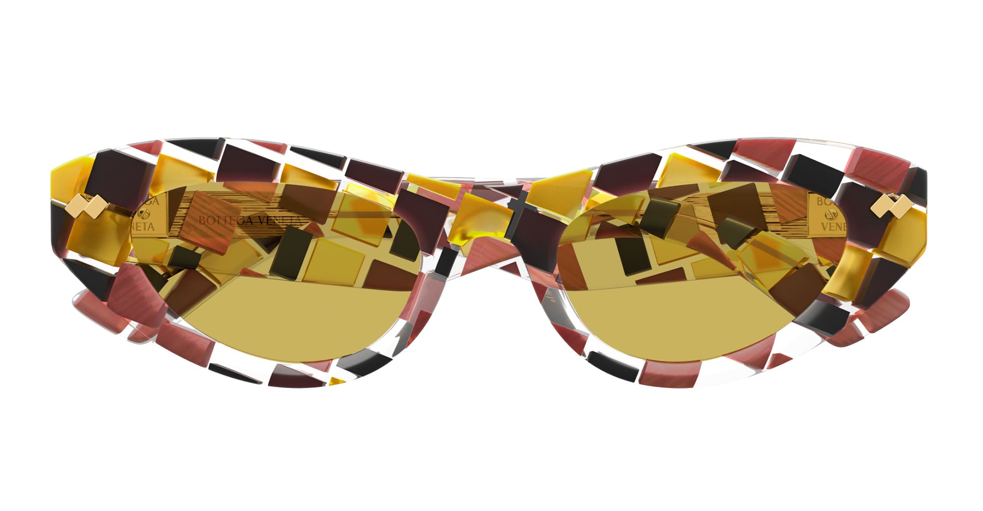 Ottica Mondello Roma - Bottega Veneta - BV1350S-003 - BV1350S-003 - MULTICOLOR - Acetate - shape Cat-eye - brown - EYEWEAR - SUNGLASSES - Donna,Women - lens yellow - Made In Japan