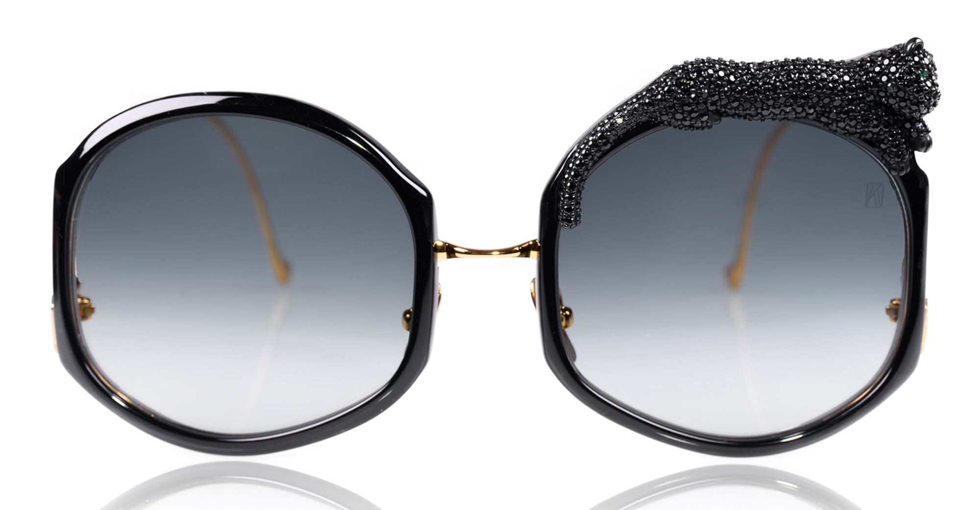 Ottica Mondello Roma - Anna-Karin Karlsson - S201-4802 - ROSE ET LE REVE - Black Crystal - Titanium - shape Octagonal - Black, gold - EYEWEAR - SUNGLASSES - Donna,Women - lens Gradient grey - Made In Japan