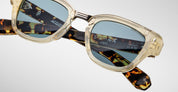 Ottica Mondello Roma - Jacques Marie Mage - JMMJU-10Y3 - DECADE COLLECTION: JULES - DUN - Acetate - shape Panto - beige - EYEWEAR - SUNGLASSES - Uomo,Men - lens Blue - Made In Japan