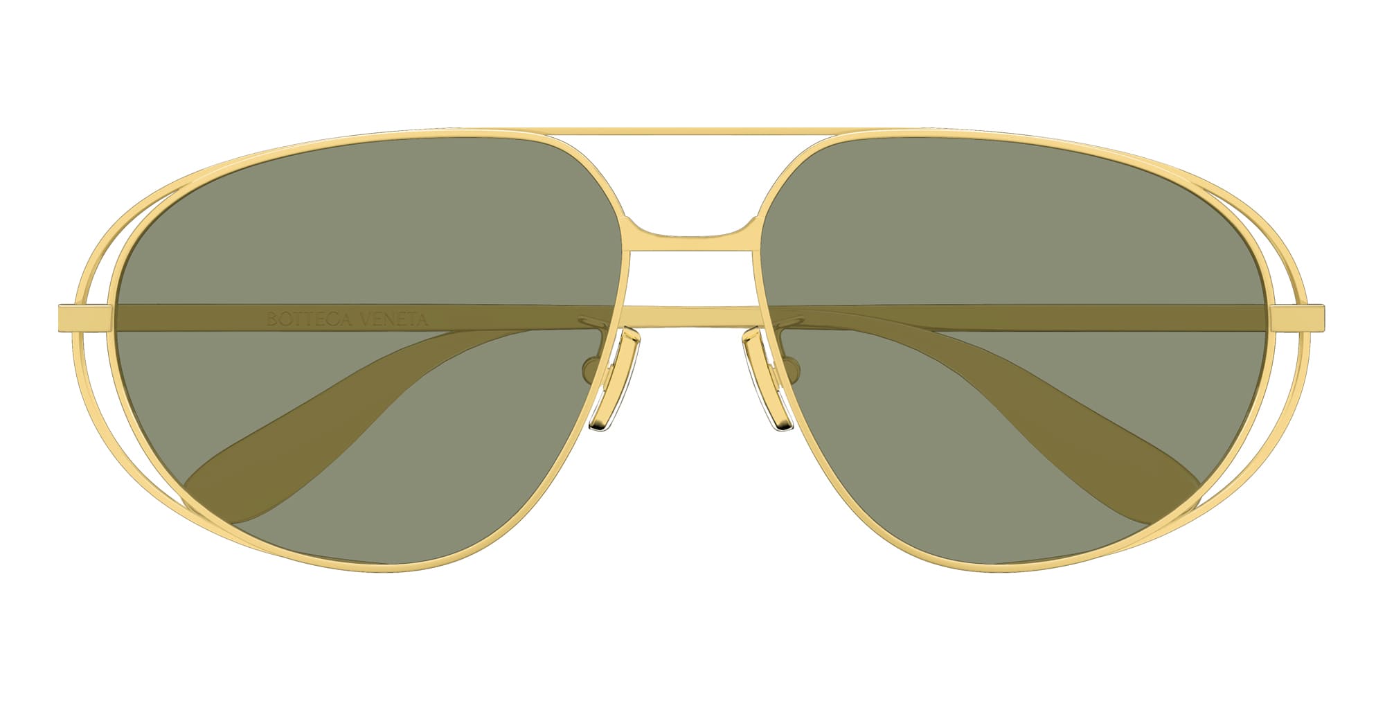 Ottica Mondello Roma - Bottega Veneta - BV1344S-001 - BV1344S-001 - GOLD - Metal - shape Aviator - Gold - EYEWEAR - SUNGLASSES - Donna,Women - lens Green - Made In Japan