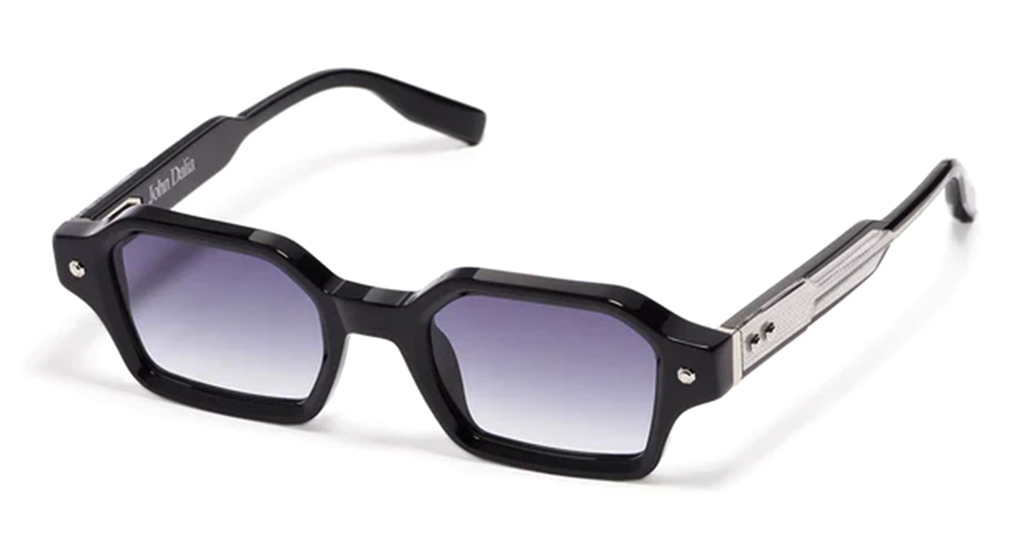 Ottica Mondello Roma - John Dalia - P09-C605 - PROJECT 09 - C605 Shiny Black/ Silver Plated - Metal - shape  - black, silver - EYEWEAR - SUNGLASSES - Unisex,Uomo,Donna,Women,Men - lens  - Made In France
