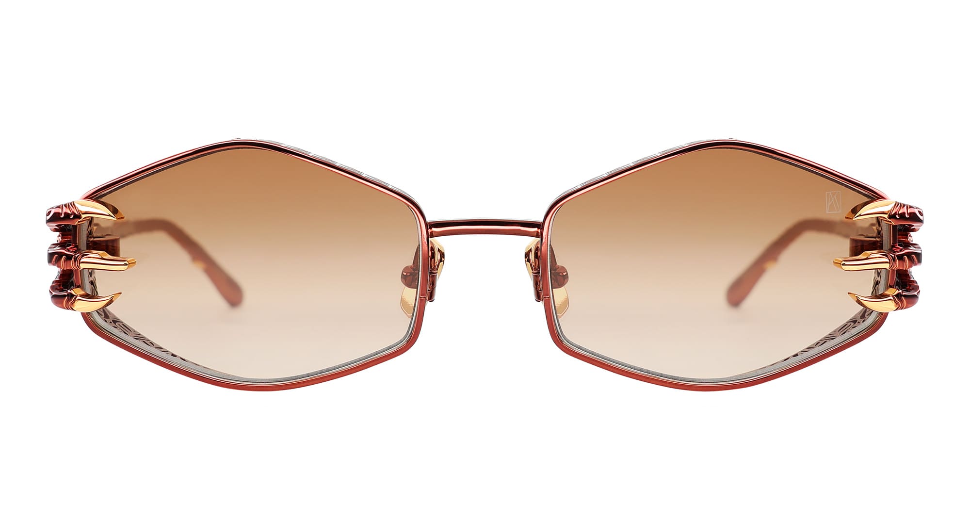 Ottica Mondello Roma - Anna-Karin Karlsson - S252-8807 - CLAW PLUME - Cocoa - Titanium - shape Hexagonal - brown - EYEWEAR - SUNGLASSES - Donna,Women - lens Gradient brown - Made In Japan