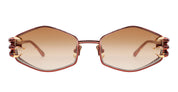 Ottica Mondello Roma - Anna-Karin Karlsson - S252-8807 - CLAW PLUME - Cocoa - Titanium - shape Hexagonal - brown - EYEWEAR - SUNGLASSES - Donna,Women - lens Gradient brown - Made In Japan