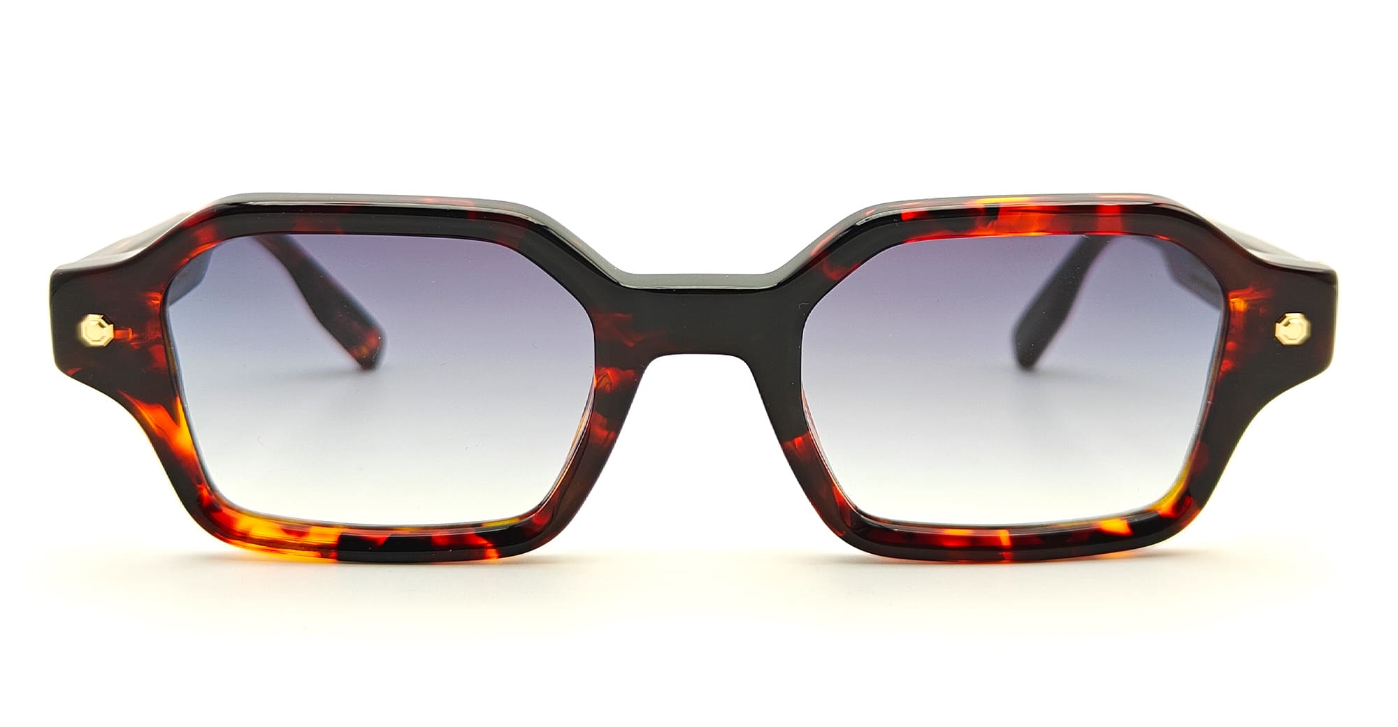 Ottica Mondello Roma - John Dalia - P09-C142 - PROJECT 09 - C142 Classic Havana / Yellow Gold - Acetate - shape Squared - havana, gold - EYEWEAR - SUNGLASSES - Unisex,Uomo,Donna,Women,Men - lens Gradient blue - Made In France