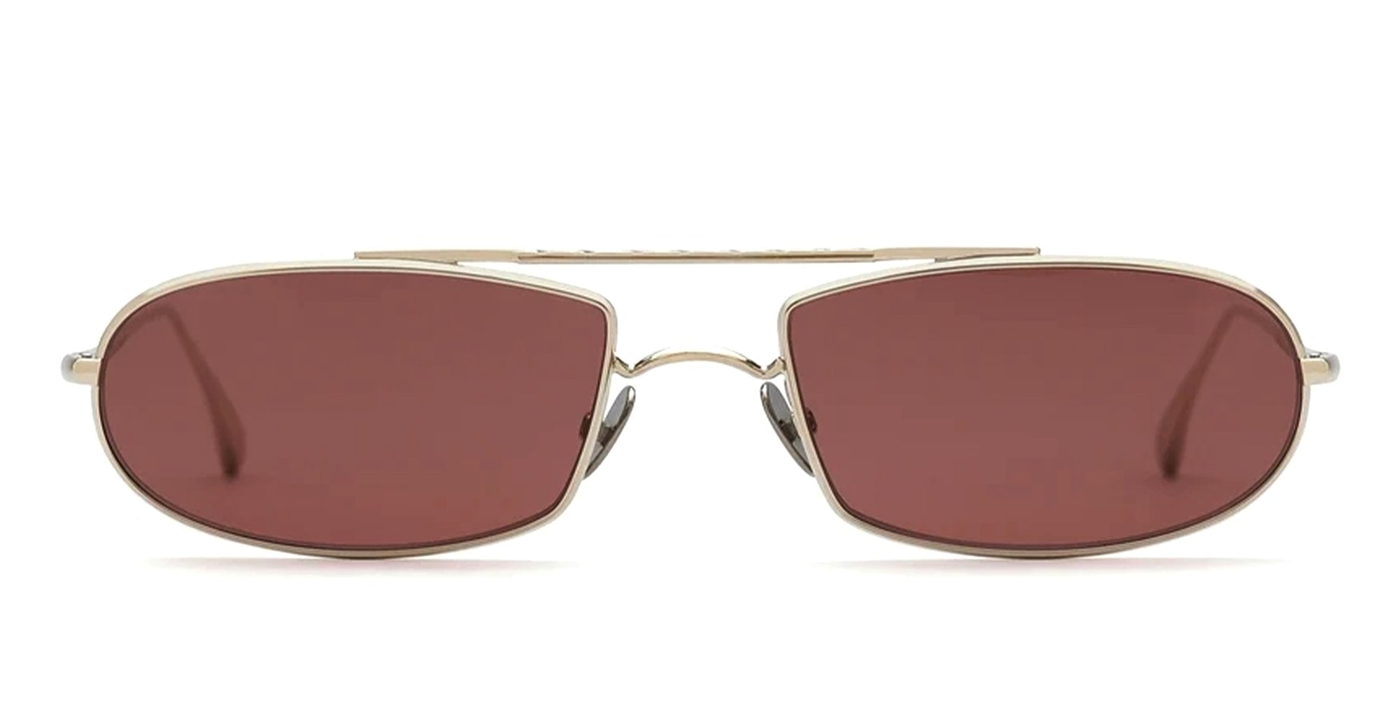  Plum Lens (Limited Ed.) - Acetate - shape Oval - Gold - EYEWEAR - SUNGLASSES - Unisex,Uomo,Donna,Women,Men - lens Brown - Made In France