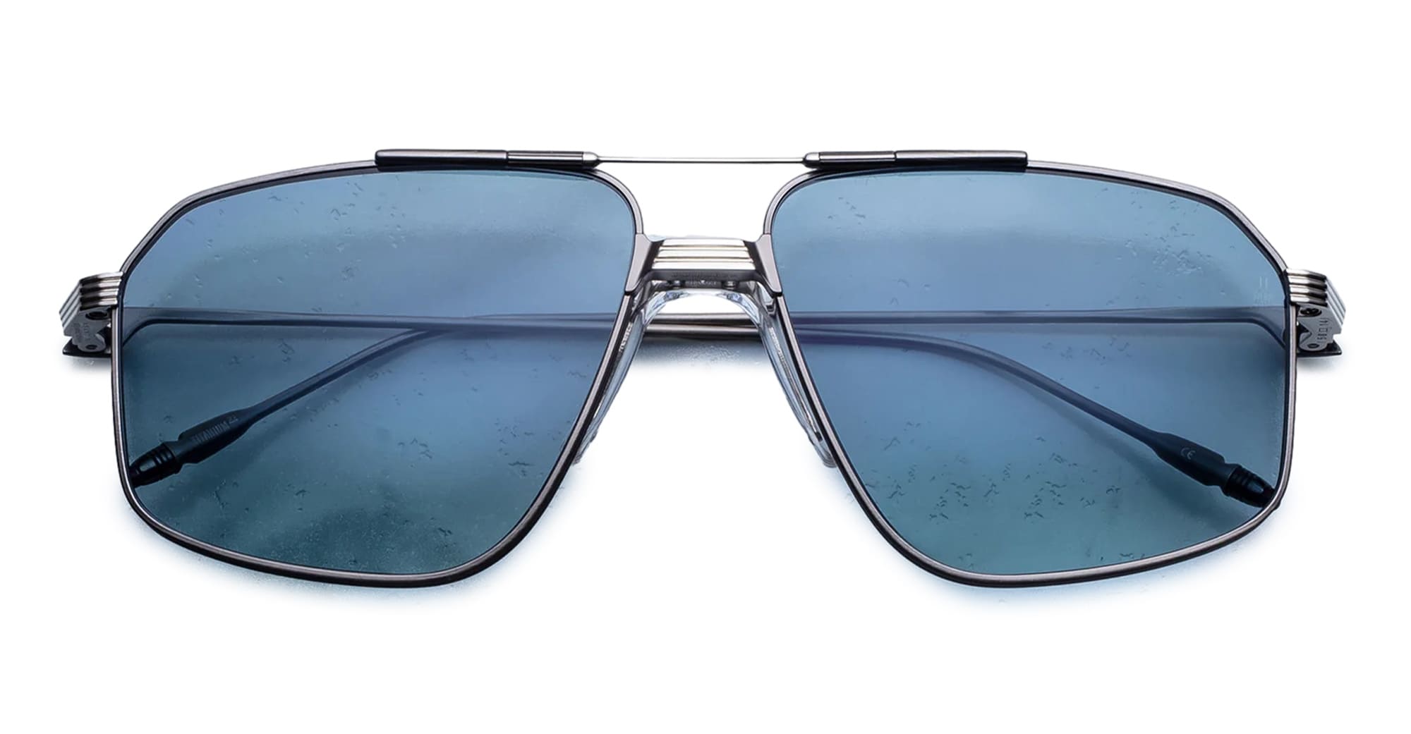 Ottica Mondello Roma - Jacques Marie Mage - JMMJG-2H - JAGGER - ANTIQUE SILVER - Titanium - shape Aviator - Silver - EYEWEAR - SUNGLASSES - Unisex,Uomo,Donna,Women,Men - lens Gradient blue - Made In Japan