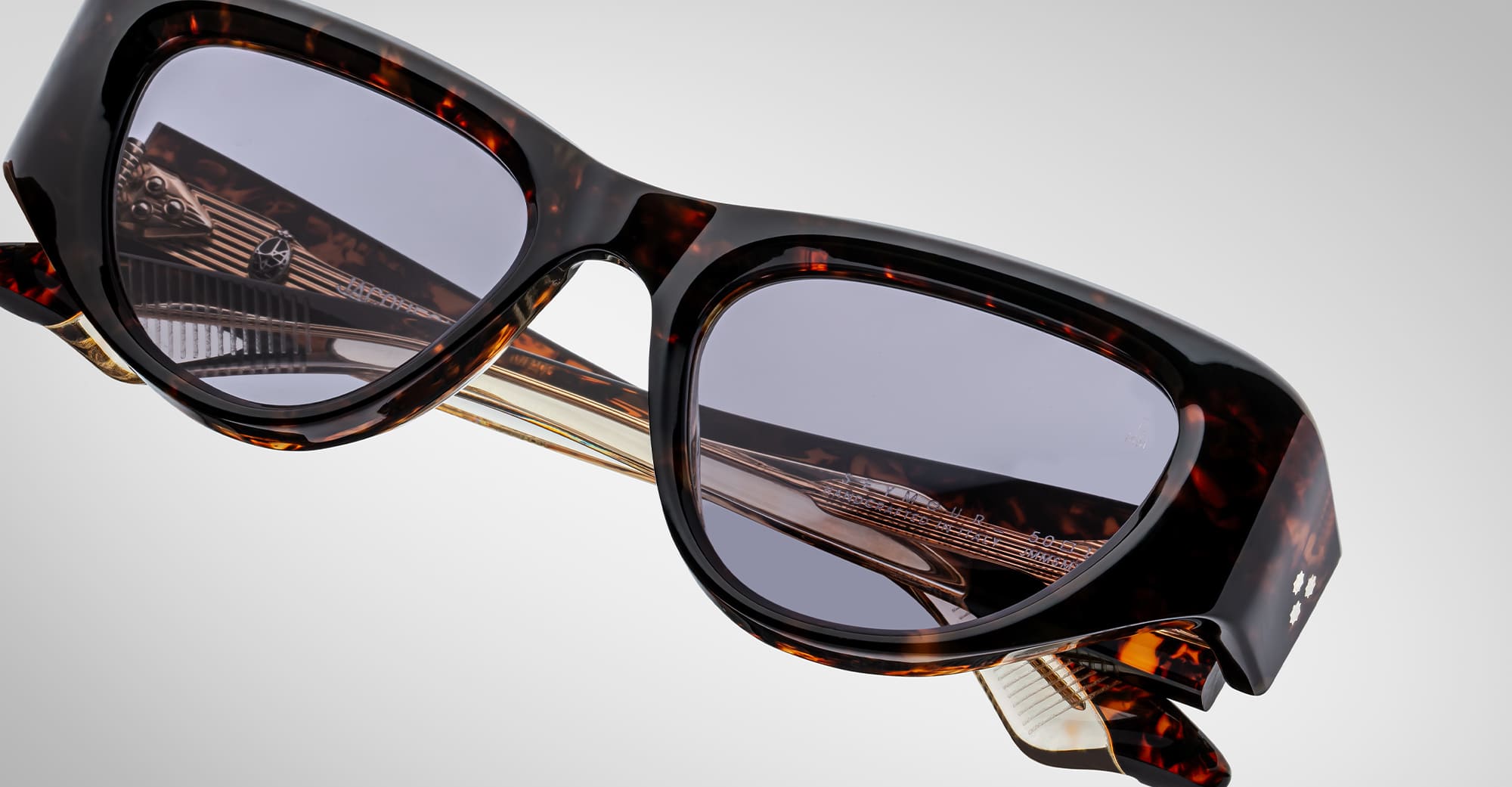 Ottica Mondello Roma - Jacques Marie Mage - J-ESN-SM-P5013V-OS - SEYMOUR - BEAU - Acetate - shape Cat-eye - Havana - EYEWEAR - SUNGLASSES - Donna,Women - lens purple - Made In Japan
