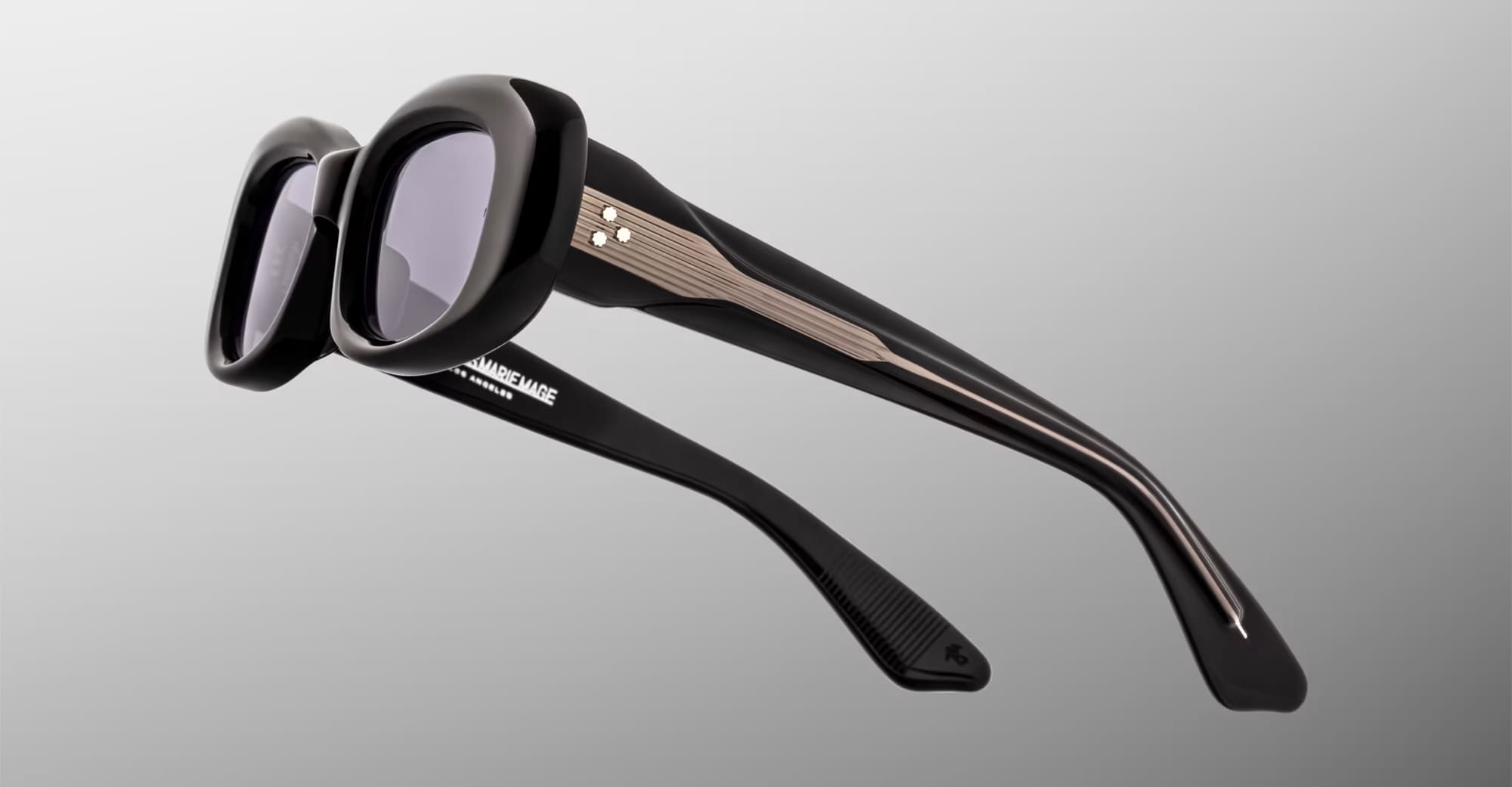 Ottica Mondello Roma - Jacques Marie Mage - JMMKT-58 - ANN - RAVEN - Acetate - shape Oval - Black - EYEWEAR - SUNGLASSES - Unisex,Uomo,Donna,Women,Men - lens Grey - Made In Japan
