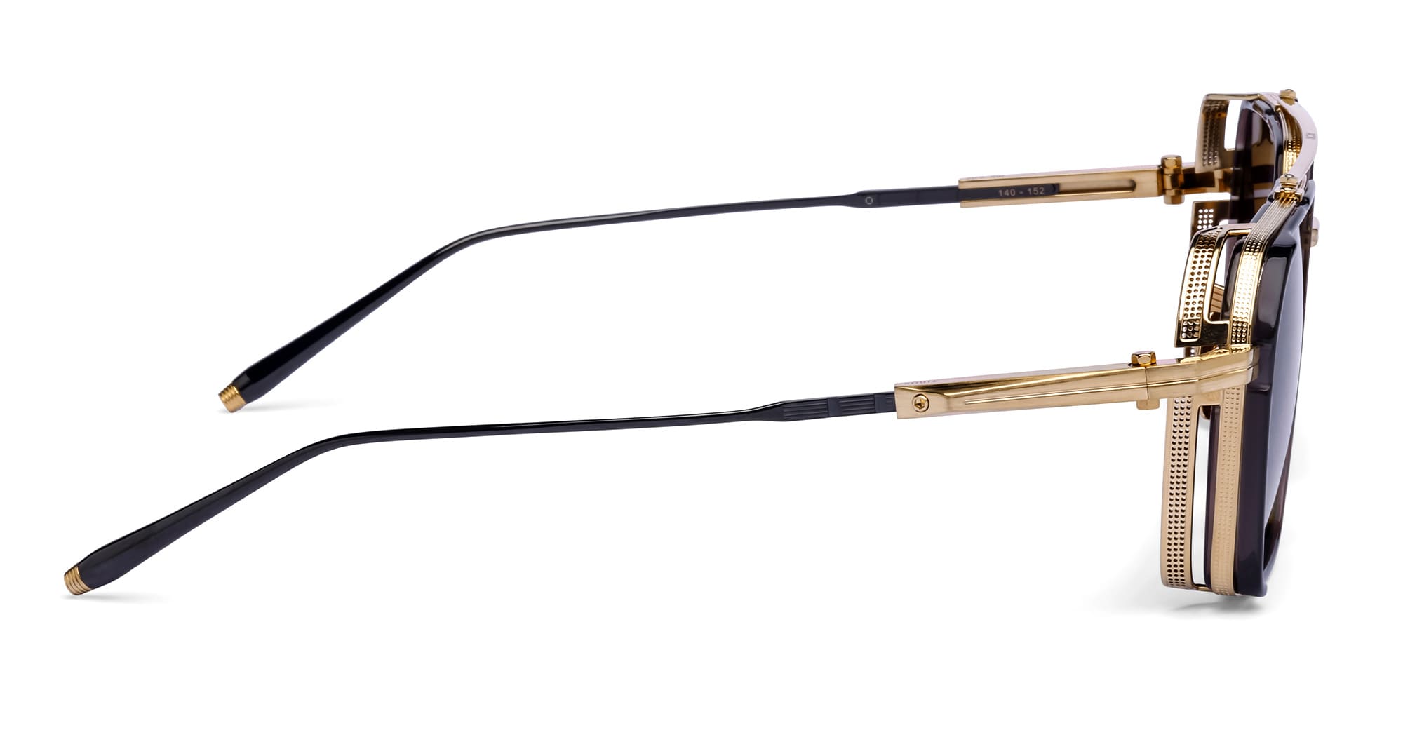 Ottica Mondello Roma - Akoni - AKS-510E-58 - TIROS - BRUSHED 12K GOLD / CRYSTAL BLACK - titanium, acetate - shape  - gold, black - EYEWEAR - SUNGLASSES - Uomo,Men - lens  - Made In Japan