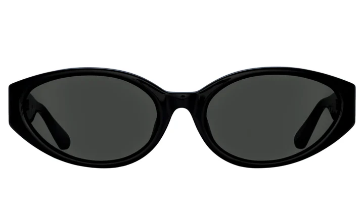  YELLOW GOLD - Acetate - shape Oval - Black - EYEWEAR - SUNGLASSES - Donna,Women - lens Grey - Made In Japan