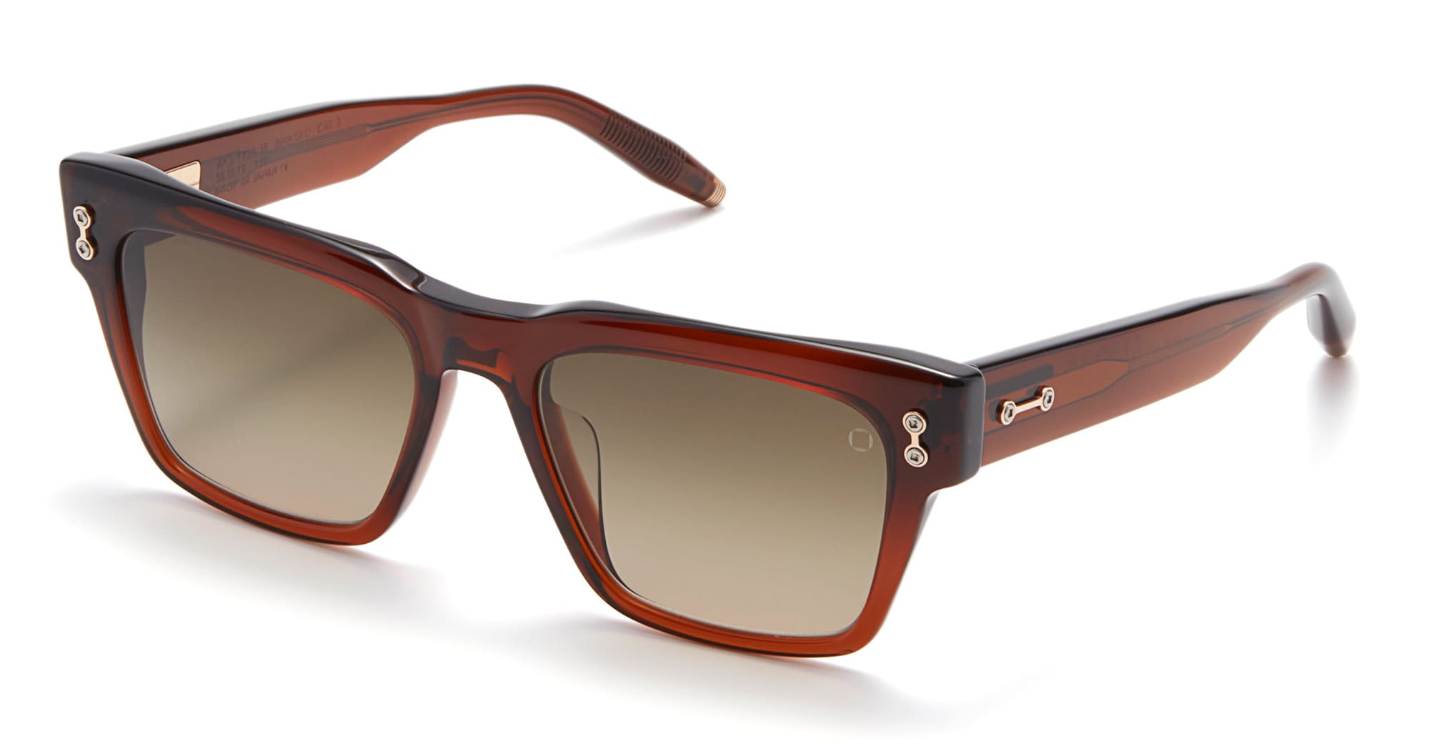  WHITE GOLD - 56 - Acetate - shape Squared - brown - EYEWEAR - SUNGLASSES - Unisex,Uomo,Donna,Women,Men - lens Gradient brown - Made In Japan