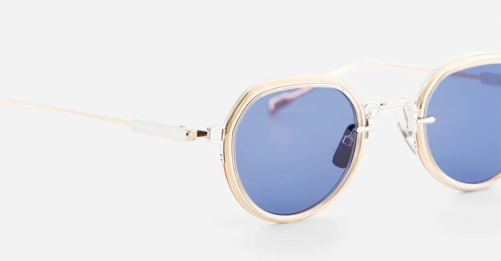 Ottica Mondello Roma - Sato - Belel-II-P-RG-1 - BELEL II - Platinum / Rose Gold - Titanium - shape Round - silver, gold - EYEWEAR - SUNGLASSES - Unisex,Uomo,Donna,Women,Men - lens Blue - Made In Japan