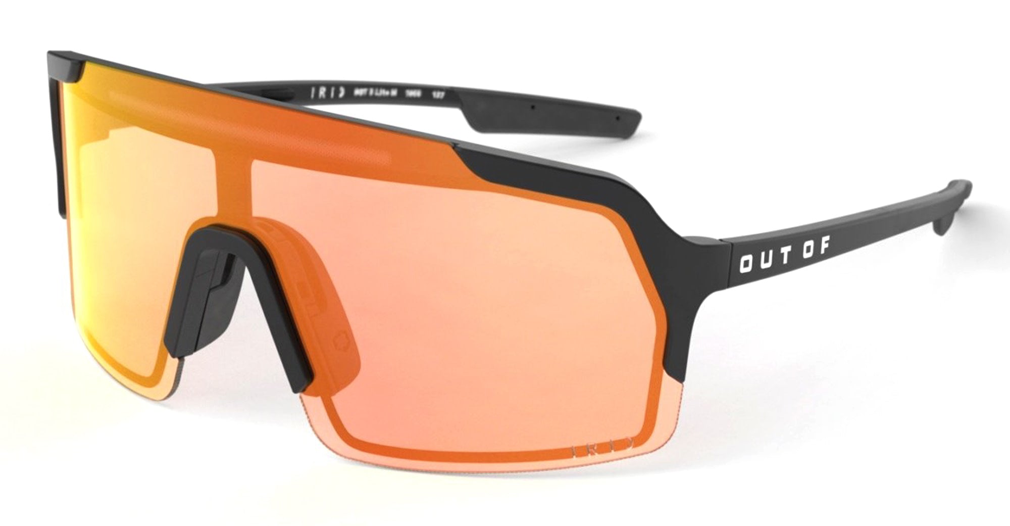 Ottica Mondello Roma - Out Of - XS185588M - Bot 3 LITE - Black / WHITE / IRID RED MEDIUM - Acetate - shape Mask - black, white - EYEWEAR - SUNGLASSES - Unisex,Uomo,Donna,Women,Men - lens red - Made In Italy