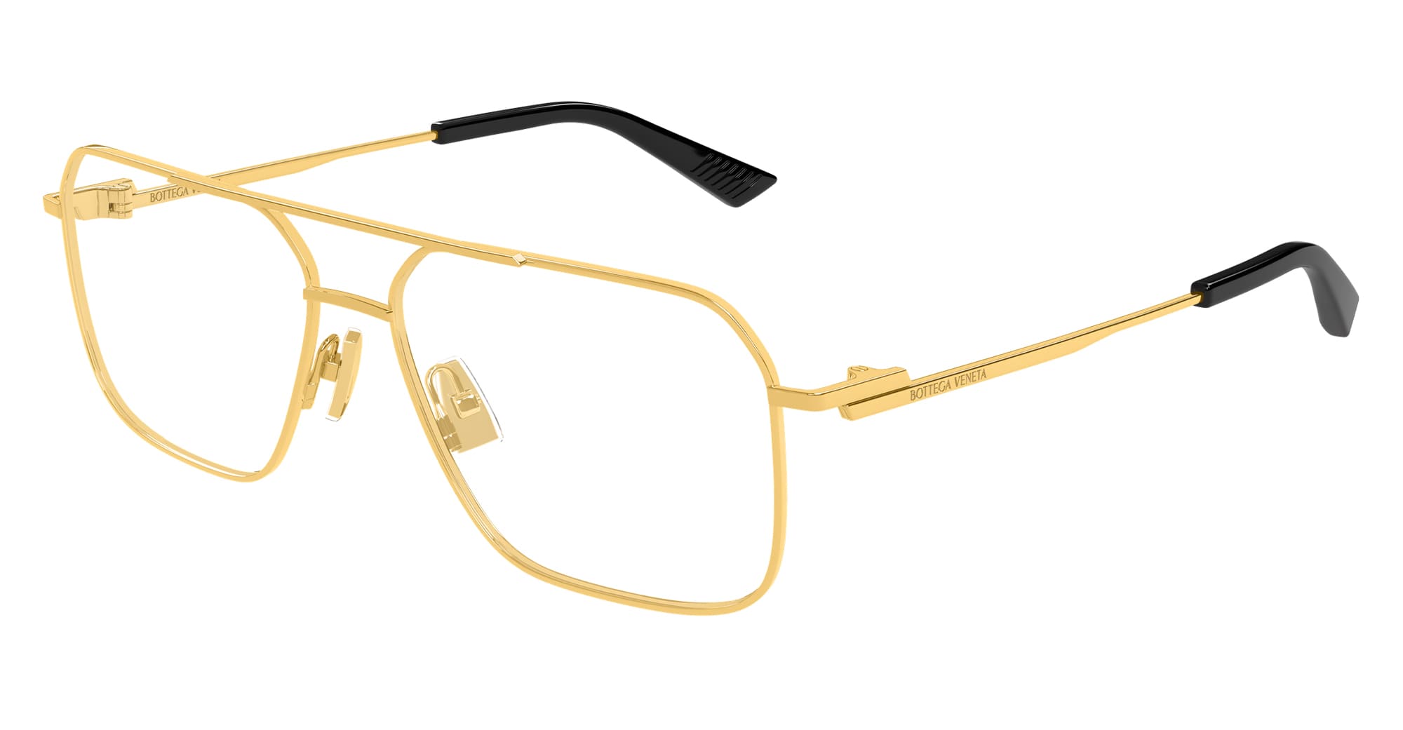 Ottica Mondello Roma - Bottega Veneta - BV1384O-003 - BV1384O-003 - GOLD / BLACK RX - Metal - shape Navigator - Gold - EYEWEAR - EYEGLASSES - Uomo,Men - lens Clear - Made In Japan