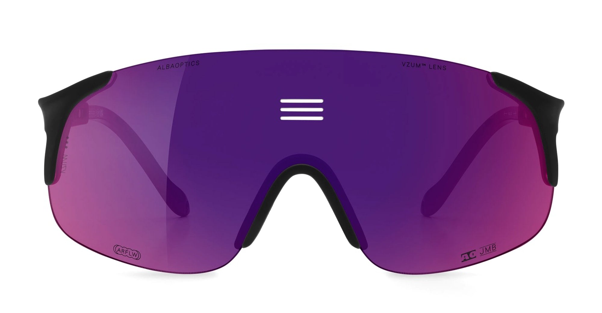  VZUM PLASMA - Tr90 - shape Mask - Black - EYEWEAR - SUNGLASSES - Unisex,Uomo,Donna,Women,Men - lens purple - Made In Italy