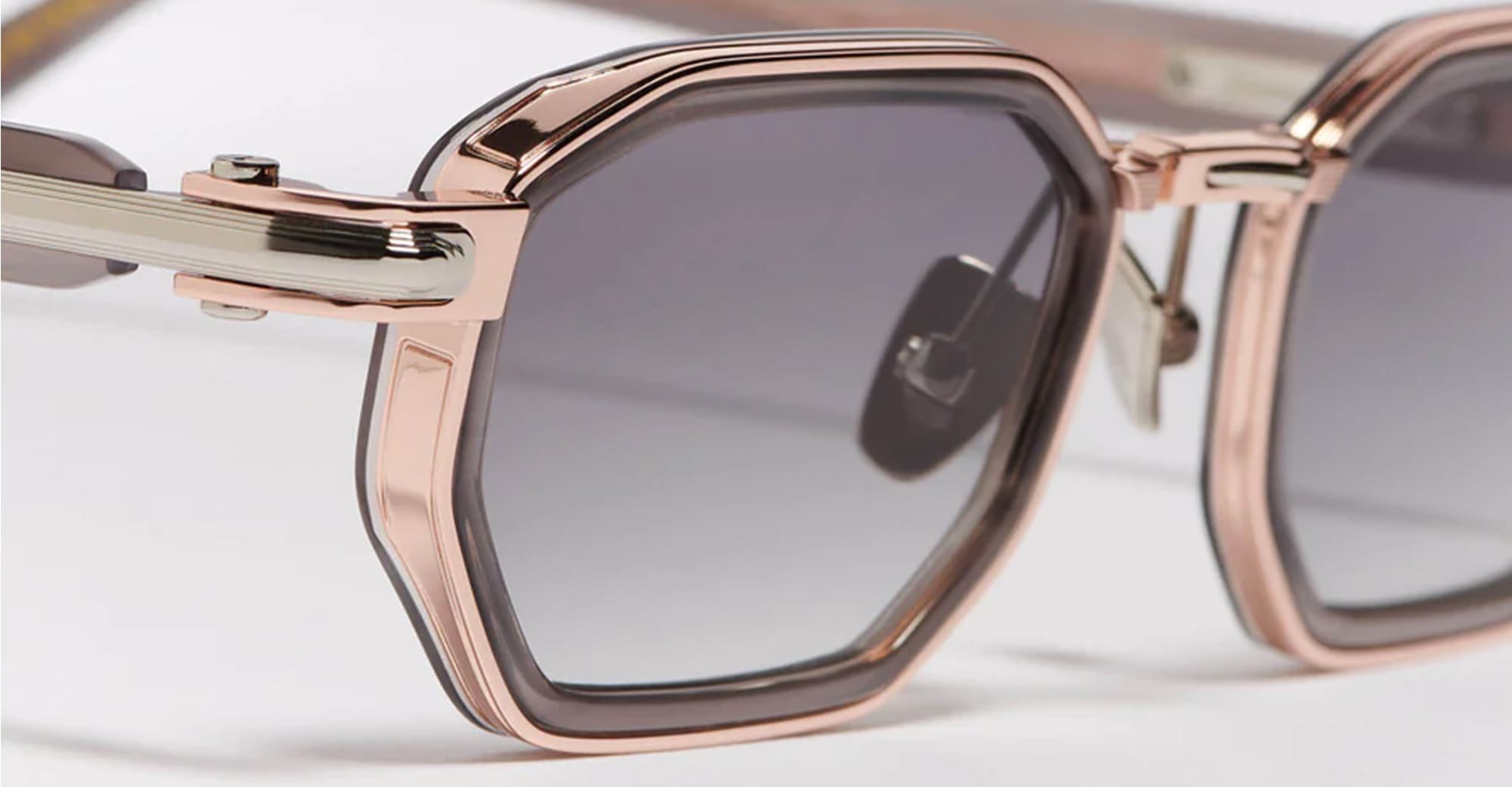 Ottica Mondello Roma - John Dalia - AXEL-C476 - AXEL - C476 Workman Grey / Rose Gold / Platine - Metal - shape Rectangular - grey, rose gold - EYEWEAR - SUNGLASSES - Unisex,Uomo,Donna,Women,Men - lens Gradient grey - Made In France