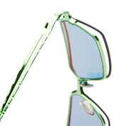Ottica Mondello Roma - Kuboraum - KRSH15HB0000004R - MASK H15 HB - HAMBURGER BAHNHOF - Metal - shape Rectangular - green - EYEWEAR - SUNGLASSES - Unisex,Uomo,Donna,Women,Men - lens Gradient blue - Made In Italy
