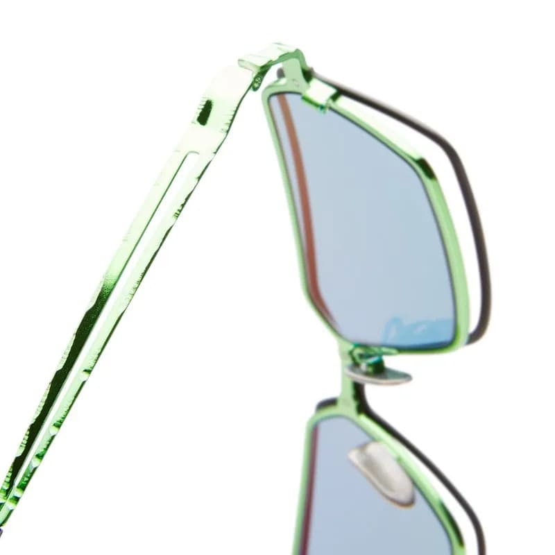 Ottica Mondello Roma - Kuboraum - KRSH15HB0000004R - MASK H15 HB - HAMBURGER BAHNHOF - Metal - shape Rectangular - green - EYEWEAR - SUNGLASSES - Unisex,Uomo,Donna,Women,Men - lens Gradient blue - Made In Italy