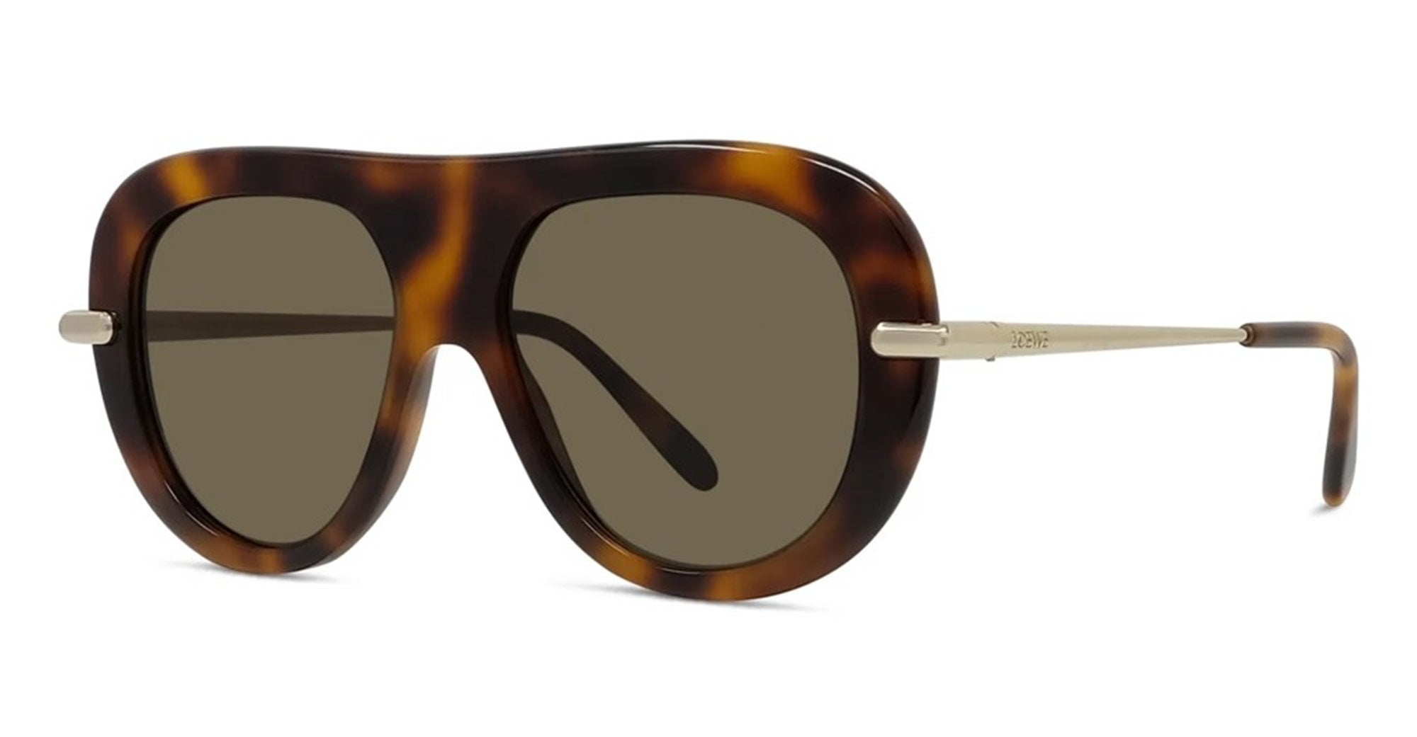 Ottica Mondello Roma - Loewe - LW40186I5252E - SLIM HAVANA PILOT SUNGLASSES - Acetate, metal - shape Pilot - Havana - EYEWEAR - SUNGLASSES - Donna,Women - lens Brown - Made In Italy