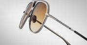 Ottica Mondello Roma - Jacques Marie Mage - JMMEK-17K - LOCKHEED - AUTUMN - Titanium - shape Aviator - Silver - EYEWEAR - SUNGLASSES - Uomo,Men - lens Gradient brown - Made In Japan