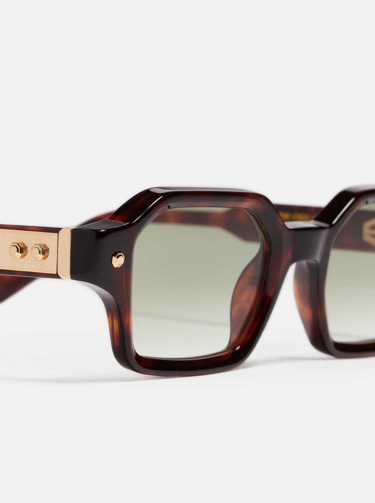 Ottica Mondello Roma - John Dalia - P09-C622 - PROJECT 09 - C622 DARK BROWN TORTOISE / GOLD - Acetate - shape Squared - tortoise, gold - EYEWEAR - SUNGLASSES - Unisex,Uomo,Donna,Women,Men - lens Gradient green - Made In France