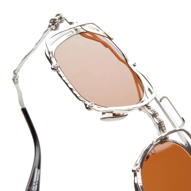 Ottica Mondello Roma - Kuboraum - KRSZ51SI0000002B - MASK Z51 SI - SILVER - metal, acetate - shape Squared - Silver - EYEWEAR - SUNGLASSES - Unisex,Uomo,Donna,Women,Men - lens Brown - Made In Italy