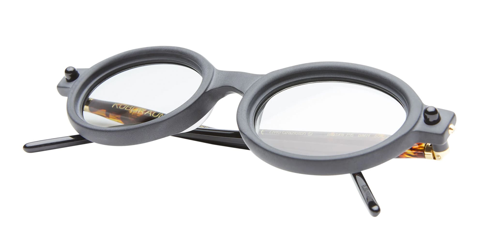 Ottica Mondello Roma - Kuboraum - KRS0P6BMH000002Y - MASK P6 BMH - BLACK MATTE / HAVANA - Acetate - shape Oval - black, havana - EYEWEAR - SUNGLASSES - Unisex,Uomo,Donna,Women,Men - lens Grey - Made In Italy