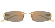 Ottica Mondello Roma - Balenciaga - BB0488S-007 - BB0488S-007 - GOLD / PINK LENS - Metal - shape Rectangular - Gold - EYEWEAR - SUNGLASSES - Unisex,Uomo,Donna,Women,Men - lens Brown - Made In Japan
