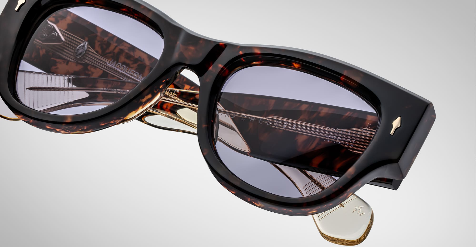 Ottica Mondello Roma - Jacques Marie Mage - JMMEH-13V - CHELSEA - BEAU - Acetate - shape Round - Havana - EYEWEAR - SUNGLASSES - Donna,Women - lens Blue - Made In Japan