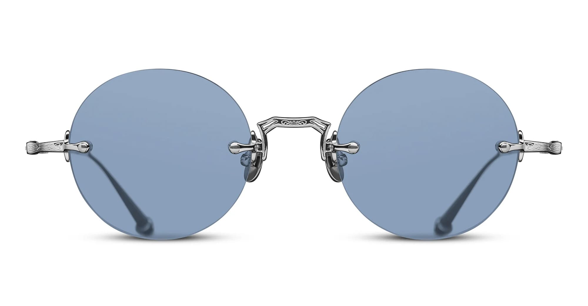  COBALT BLUE - Titanium - shape Round - Palladium - EYEWEAR - SUNGLASSES - Unisex,Uomo,Donna,Women,Men - lens Blue - Made In Japan