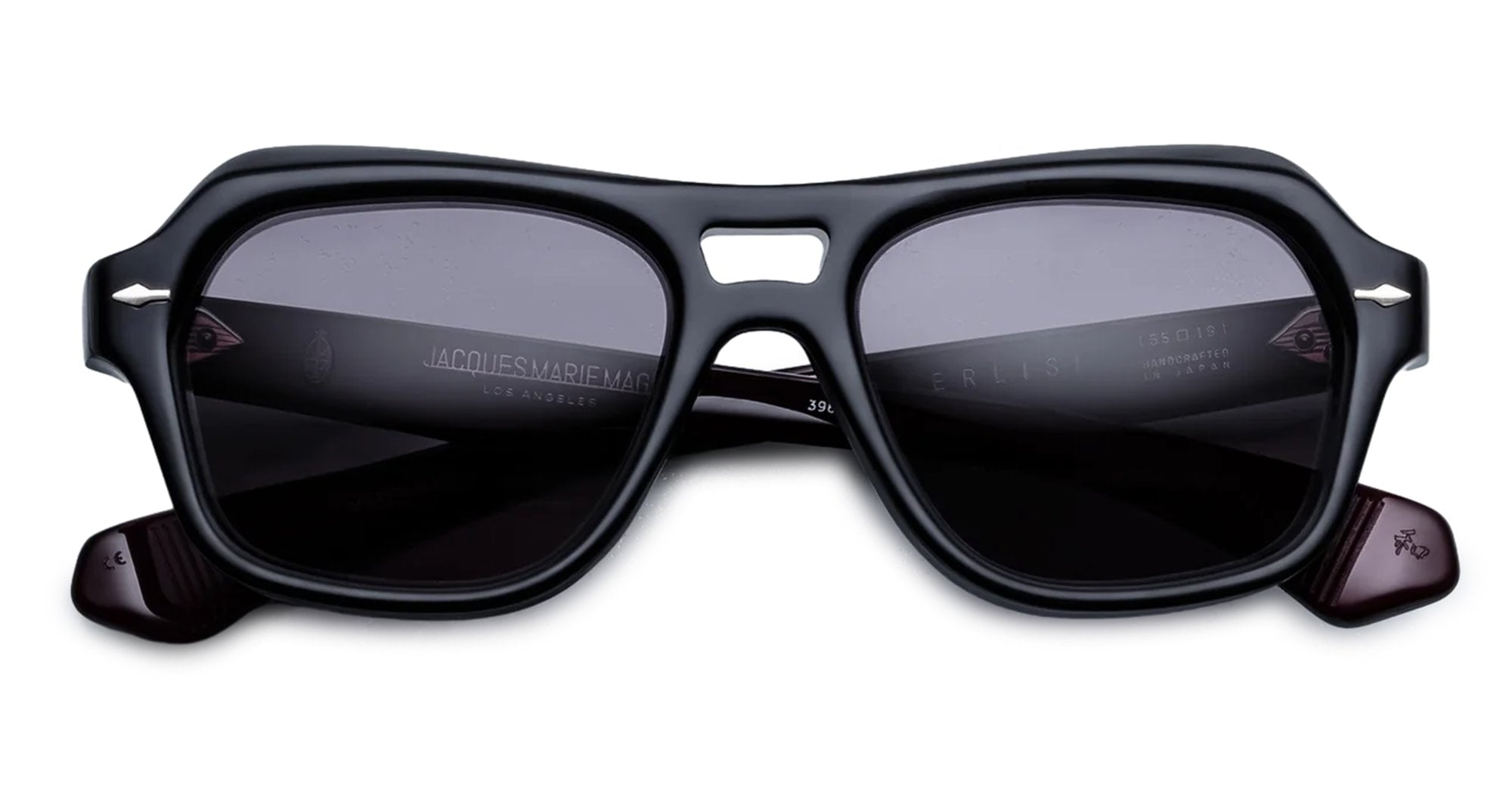 Ottica Mondello Roma - Jacques Marie Mage - JMMTAM-6P - TAMERLIS - BLOODSTONE - Acetate - shape Squared - Black, Red - EYEWEAR - SUNGLASSES - Unisex,Uomo,Donna,Women,Men - lens Grey - Made In Japan