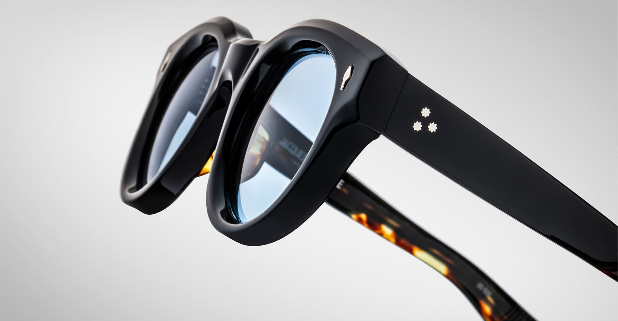 Ottica Mondello Roma - Jacques Marie Mage - JMMLM-01 - MOLITOR - NOIR - Acetate - shape Round - Black - EYEWEAR - SUNGLASSES - Unisex,Uomo,Donna,Women,Men - lens Blue - Made In Japan
