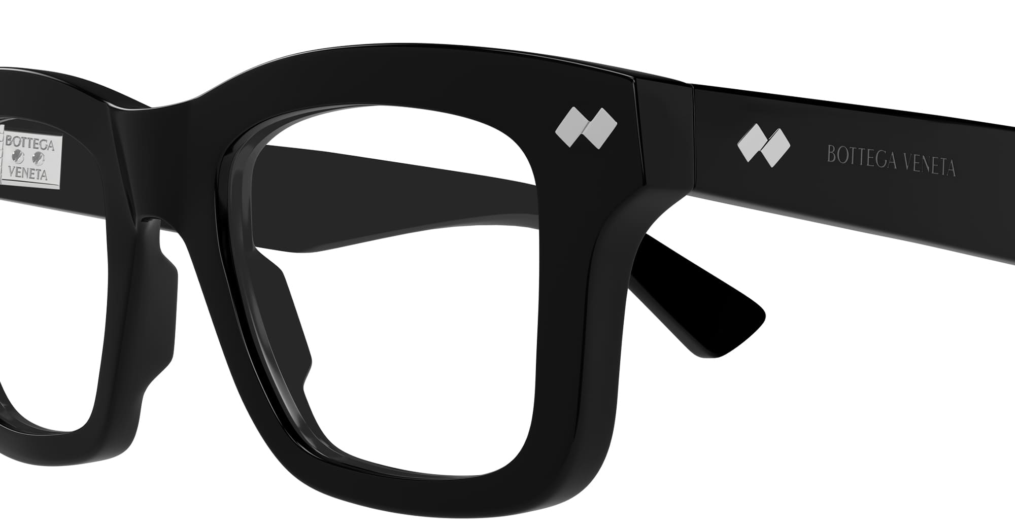 Ottica Mondello Roma - Bottega Veneta - BV1353O-005 - BV1353O-005 - BLACK RX - Acetate - shape Squared - green - EYEWEAR - SUNGLASSES - Donna,Women - lens Clear - Made In Japan