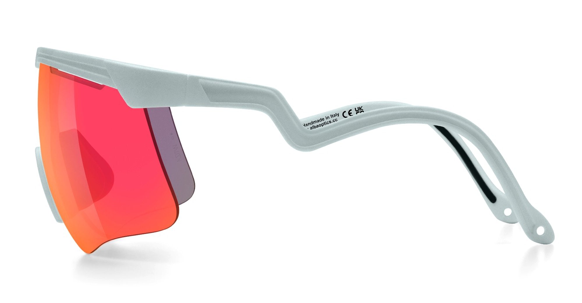 Ottica Mondello Roma - Alba Optics - 8050054518428 - DELTA - ICE / VZUM F-LENS FIRE - Tr90 - shape Mask - grey - EYEWEAR - SUNGLASSES - Unisex,Uomo,Donna,Women,Men - lens red - Made In Italy
