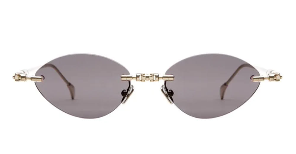 Ottica Mondello Roma - Kuboraum - KRSH65LG0000004Y - MASK H65 LG - LIGHT GOLD - Metal - shape Oval - Gold - EYEWEAR - SUNGLASSES - Unisex,Uomo,Donna,Women,Men - lens Grey - Made In Italy
