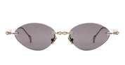 Ottica Mondello Roma - Kuboraum - KRSH65LG0000004Y - MASK H65 LG - LIGHT GOLD - Metal - shape Oval - Gold - EYEWEAR - SUNGLASSES - Unisex,Uomo,Donna,Women,Men - lens Grey - Made In Italy