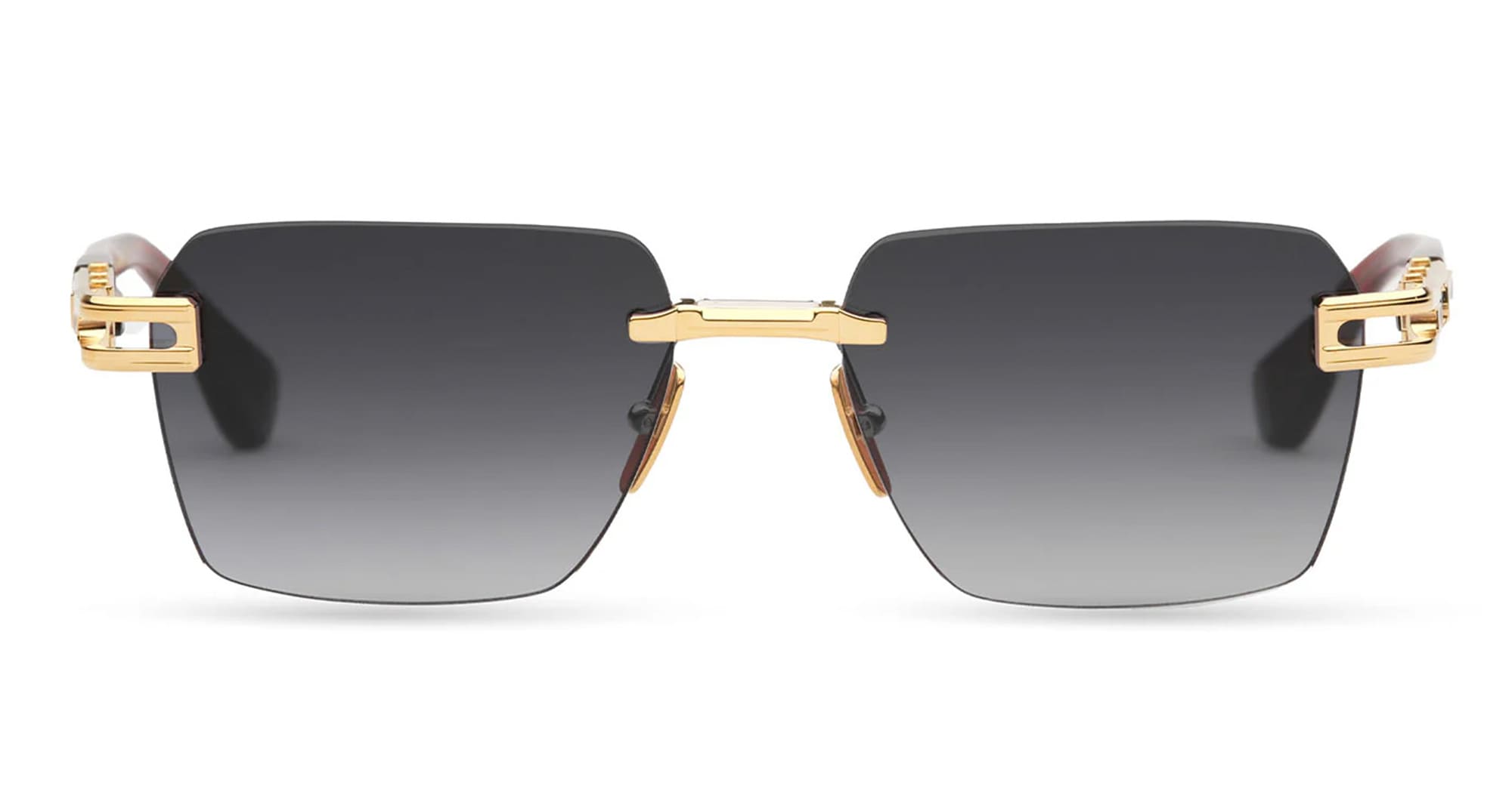 Ottica Mondello Roma - DITA - DTS147-A-04 - META-EVO ONE - YELLOW GOLD / SIENNA BLAZE - Acetate, titanium - shape Rectangular - Gold, brown - EYEWEAR - SUNGLASSES - Uomo,Men - lens Gradient grey - Made In Japan