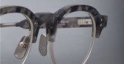 Oval - grey tortoise / silver rx
