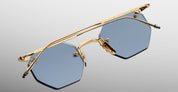 Ottica Mondello Roma - Jacques Marie Mage - JMMEO-19H - EL DORADO - CIEL - beta titanium - shape Octagonal - Gold - EYEWEAR - SUNGLASSES - Unisex,Uomo,Donna,Women,Men - lens Blue - Made In Japan