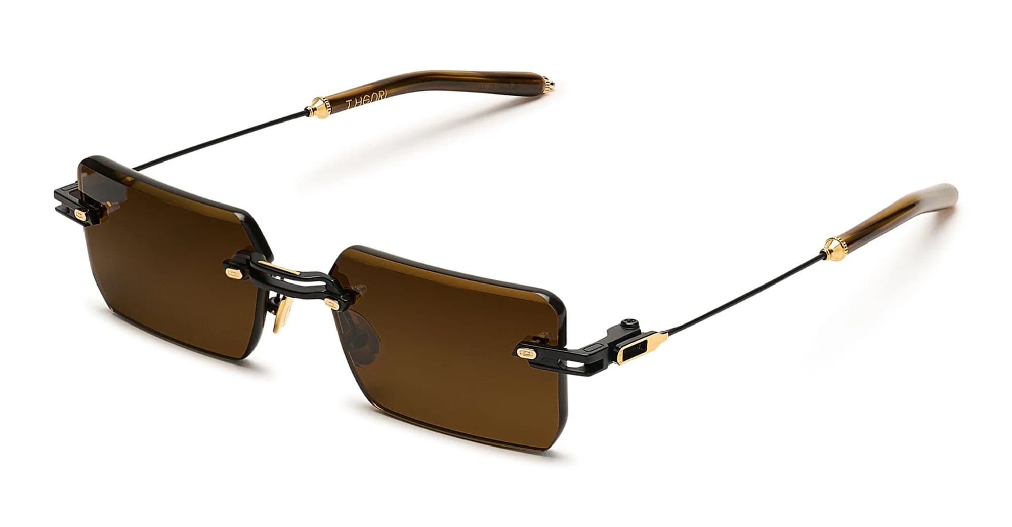 Ottica Mondello Roma - T HENRI - EMC - EVIJA - TRAVERSE - Titanium - shape Rectangular - Black - EYEWEAR - SUNGLASSES - Unisex,Uomo,Donna,Women,Men - lens Brown - Made In Japan
